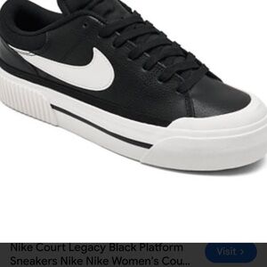 Nike Court platform Legacy Black and White Sneakers